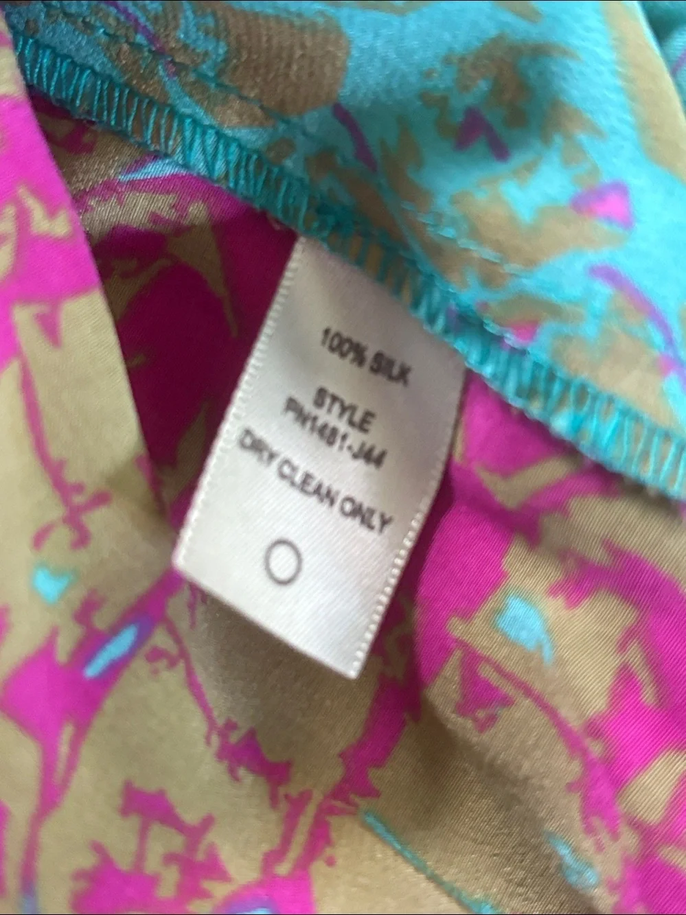 Presley Skye pink and aqua snakeskin print silk wrap dress size petite small.